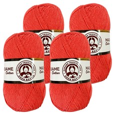 DIKTAS Madame Cotton棉質混紡毛線 2入, 43.柔和的紅色, 4個