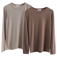 루시다 여성용 뮤즈 베이직 기모 티셔츠 2종 세트