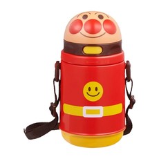 ANPANMAN 麵包超人 造型吸管保冷水壼 400ml, 麵包超人 紅色, 1個