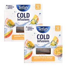 테틀리 콜드 인퓨전 패션프루트 & 망고 히비스커스차, 2.25g, 12개입, 2개