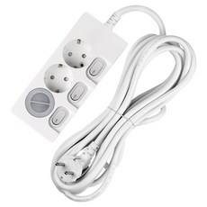 Sweet Home 獨立開關省電多抽頭 3 端口 + 安全蓋, 5m, 混色, 1套