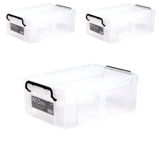 KOMAX NEO 生活收納箱, 半透明, 3個