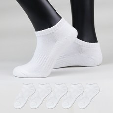 이지레그 여성용 이중바닥 스포츠 스니커즈 런닝 발목 양말, 화이트, 5개
