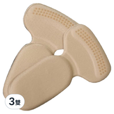 FANCY LIFE 腳跟防磨貼 半墊鞋跟款 T字 膚色, 11g, 2片, 3雙