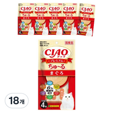 챠오츄르 고양이 프리미엄 짜먹는 간식 4p, 참치, 56g, 18개 참치, 56g, 18개