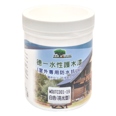 老樹 水性戶外漆 德一水性護木漆 防水抗UV 白色 亮光型, 1L, 1罐