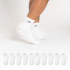 에이원패션 남성용 실속형 로고 미니 중목 양말 10켤레