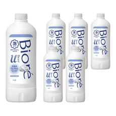 Biore 蜜妮 台灣公司貨 高彈潤沐浴慕絲 清新皂香 補充瓶, 450ml, 6瓶