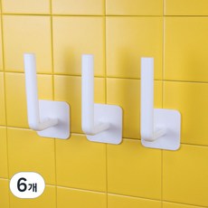 Dr.免鑽孔 強力黏著式帽子配件掛架 XG-15, 6個, 白色