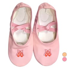 KidsBalletMall 女童蝴蝶結刺繡芭蕾舞鞋