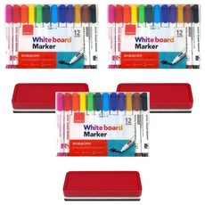 동아 화이트 보드마카 + 보드지우개, 혼합색상, 3세트