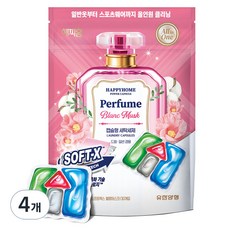 HAPPYHOME 強力膠囊多合一洗衣精 柔和白麝香, 4個, 30入