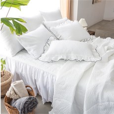 comet Home夏季用泡泡紗荷葉邊絎縫被子床墊組