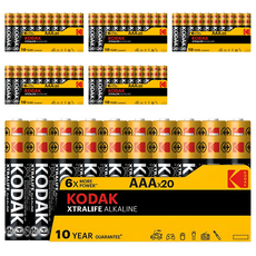 KODAK 柯達 XtraLife 鹼性 AAA 電池 散裝, 20入, 6個