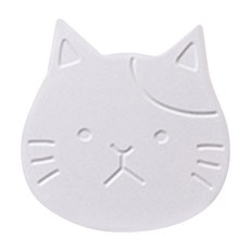 NAKANO 可愛造型陶製吸水杯墊 軟木防滑, 1入, 白色, 100 x 100 x 厚8(mm)