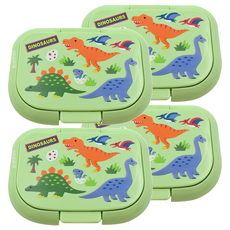 Skater 銀離子濕紙巾蓋 10.8 x 7.8 x 1.4cm, 綠恐龍, 4個