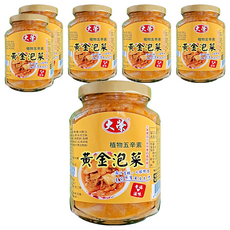 大榮 黃金泡菜, 清香、開胃、爽口, 豐富活性乳酸菌, 360g, 6罐