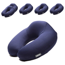 KINTON 旅行用U型透氣記憶棉頸枕 6入, 海軍藍, 6個
