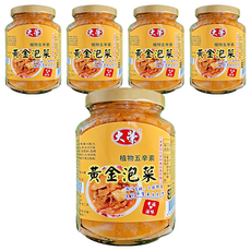大榮 黃金泡菜, 清香、開胃、爽口, 豐富活性乳酸菌, 360g, 5罐