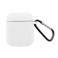 Timo AirPods 純色矽膠保護套 輕巧防摔 附掛鉤, 純真白, 1個