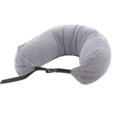 半島良品 條紋U型枕 S02, 64 x 16.5cm, 白灰