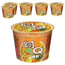 統一 阿Q桶麵 雞汁排骨風味麵 107g, 6入