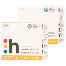 Hannah 潔翼型衛生棉, 中型(24.5cm), 10片, 2盒