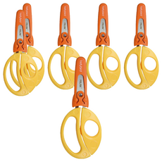 MILAN 小瓢蟲學童安全可攜式剪刀+刀柄套, 黃色, 6支