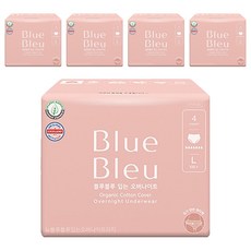 Blue Bleu 棉質包覆褲型衛生棉, L(95~105cm), 4片, 5包