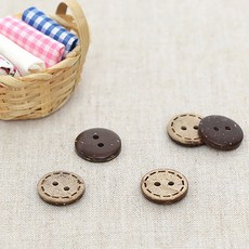 해피베어스 스텔라 스티치 나무단추 15mm, 혼합색상, 15개