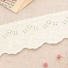 HAPPY BEARS Mariangtte 緞帶束棉質刺繡蕾絲 270 cm, 淺米色, 1個