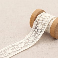 HAPPY BEARS 蕾絲花邊緞帶270cm, 米白色, 1條