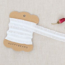 해피베어스 클라라 더블오간자고무줄 레이스 테이프 20mm, 화이트, 3개