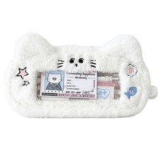 뽀글이 고양이 필통 파우치, 핑크 스타 캣, 1개