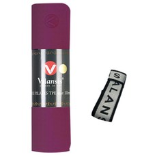 Valansis TPE 瑜珈墊 + 背帶, 酒紅色, 1套