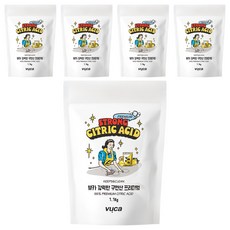 vuca 強力的優質檸檬酸, 1.1kg, 5個