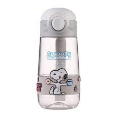 優貝選 史努比 SNOOPY 兒童 直飲式便攜水壺, 1個, 灰白色, 500ml