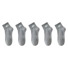데이코지 데일리 남녀공용 중목 양말 5켤레, 그레이, 5세트