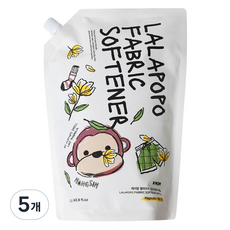 케이맘 유아용 랄라포포 섬유유연제 목련향 리필, 1.3L, 5개