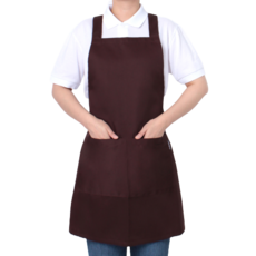 LAMIA STELLA 加厚H型咖啡廳咖啡師圍裙 M, 棕色, 1個