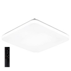 WONHA Eve方形LED房間天花板燈 75W + 遙控器組合, 無頻閃 白色 + 晝光色 + 燈泡色 + 自然白光