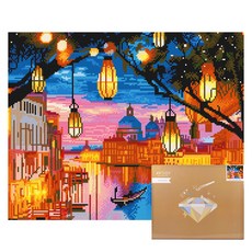 아트조이 DIY 보석 십자수 캔버스형 50 x 40 cm, 베니스의등불, 1세트
