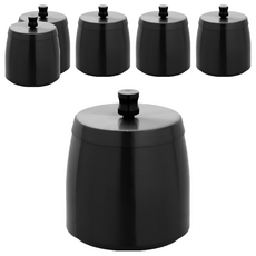 올나인 심플한 스테인레스 재떨이 원뿔형 커버 포함 L, 블랙, 6개