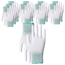 嘉鴻牌 合手型棉紗PU塗掌手套 M, 10雙, 白色