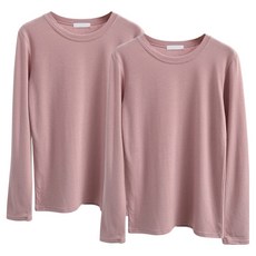 루시다 여성용 뮤즈 베이직 기모 티셔츠 2종 세트