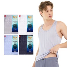 TRY 男士人造絲透氣彩色背心4件組 EMRSJ03