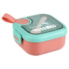 寶寶外餐具組, 750ml抗菌密封防漏便當盒, 附湯匙小剪刀, 粉色, 1組