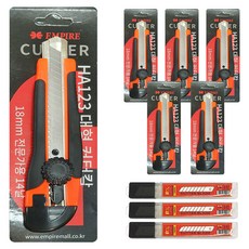 EMPIRE 專業用大型美工刀 14刃 HAO6P03 18mm 6入 + 刀片 10入 x 3組, 混色, 1套