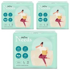 Needs系列蝶翼衛生棉, 大型(28cm), 10片, 3包