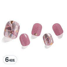 젤팡 소프트 핑크자개 패디 팁 유광, 혼합색상, 6세트